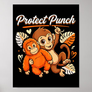 Schütze Baby-Affen-Schlag lustiger Primaten-Meme Poster