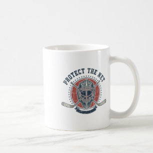 Schütze das Netz Hockeyliebhaber Puck-Design Kaffeetasse