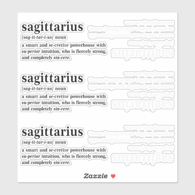 Schütze Definition Ästhetik Astrologie Geschenk Aufkleber (Blatt)