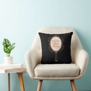 Schütze deine Energie - Gold Vintage Spiegel Schwa Kissen