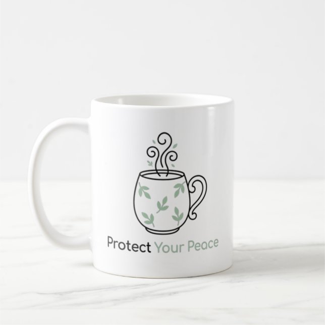 Schütze deinen Frieden Minimalistischer gemütliche Kaffeetasse (Links)