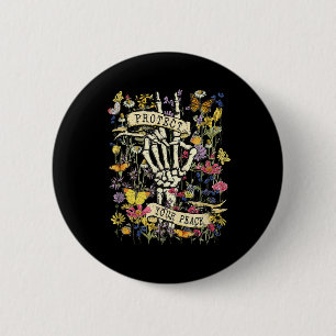 Schütze deinen Frieden Retro Wildblume Psychische Button