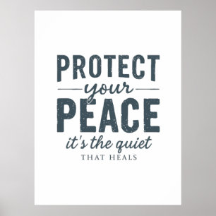 Schütze deinen Frieden: Stille Heilung Typography Poster