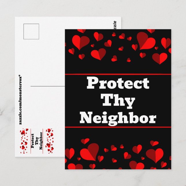 Schütze Deinen Nachbarn Postkarte (Vorne/Hinten)
