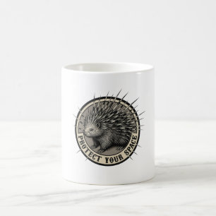 Schütze deinen Raum Vintage-Stachelschwein-Kunst Kaffeetasse