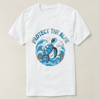 Schütze die Blaue Meeresschildkröte Ozeanschutz T- T-Shirt