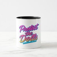 Schütze die Puppen Neon Retro Art