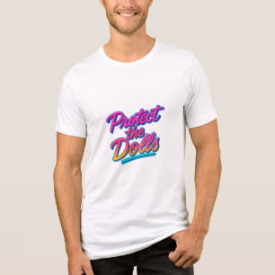 Schütze die Puppen Neon Retro Art Tri-Blend Shirt