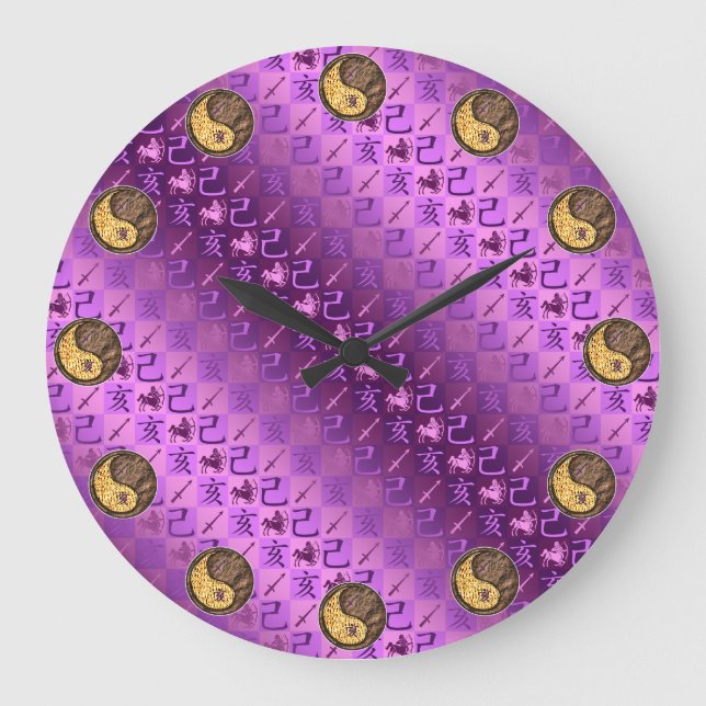 Schütze & Erde Schwein Große Wanduhr (Vorderseite)