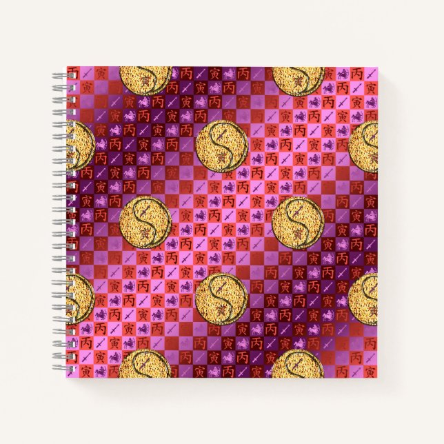 Schütze & Feuer Tiger Notizbuch (Vorderseite)