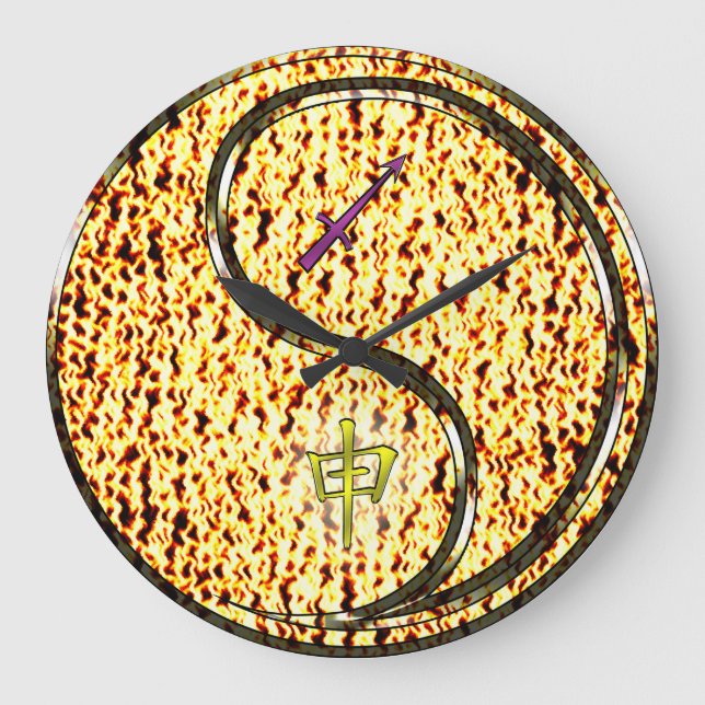 Schütze & Feueraffe Große Wanduhr (Vorderseite)