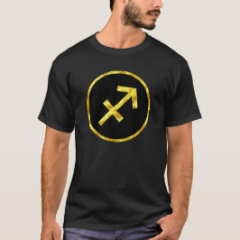 Schütze-Goldschwarz-Kreis-Symbol-Shirt T-Shirt