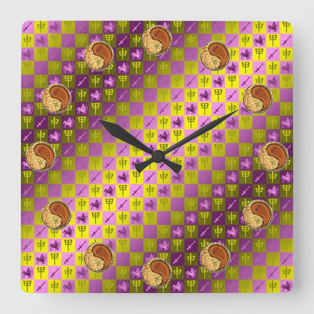 Schütze & Holzaffe Quadratische Wanduhr (Vorderseite)