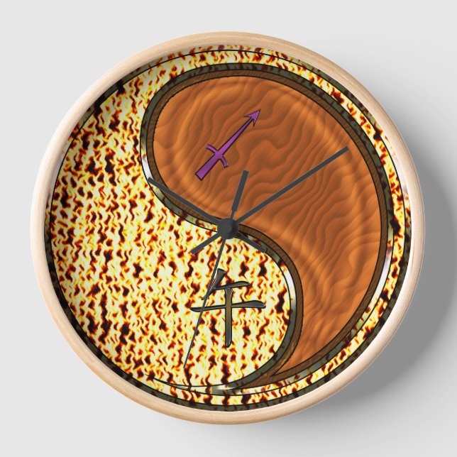 Schütze & Holzpferd Uhr (Vorderseite)
