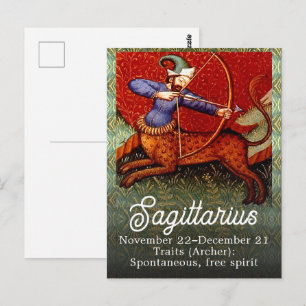 Schütze Horoskop Sternzeichen Mittelalterliche Kun Postkarte