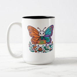 Schütze jedes kleine Leben Schmetterling Zweifarbige Tasse