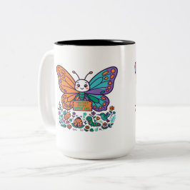 Schütze jedes kleine Leben Süßer Schmetterling Nat Zweifarbige Tasse