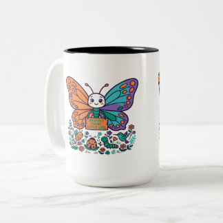 Schütze jedes kleine Leben Süßer Schmetterling Nat Zweifarbige Tasse