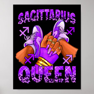 Schütze-Mädchen Sternzeichen Geburtstag Afro König Poster