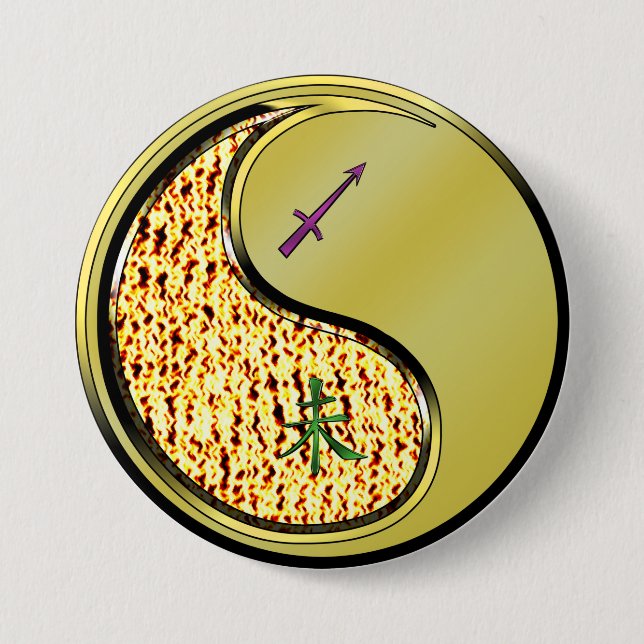 Schütze & Metall Ziege Button (Vorderseite)