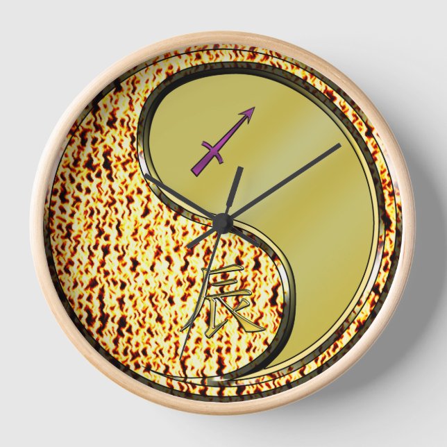 Schütze & Metalldrache Uhr (Vorderseite)