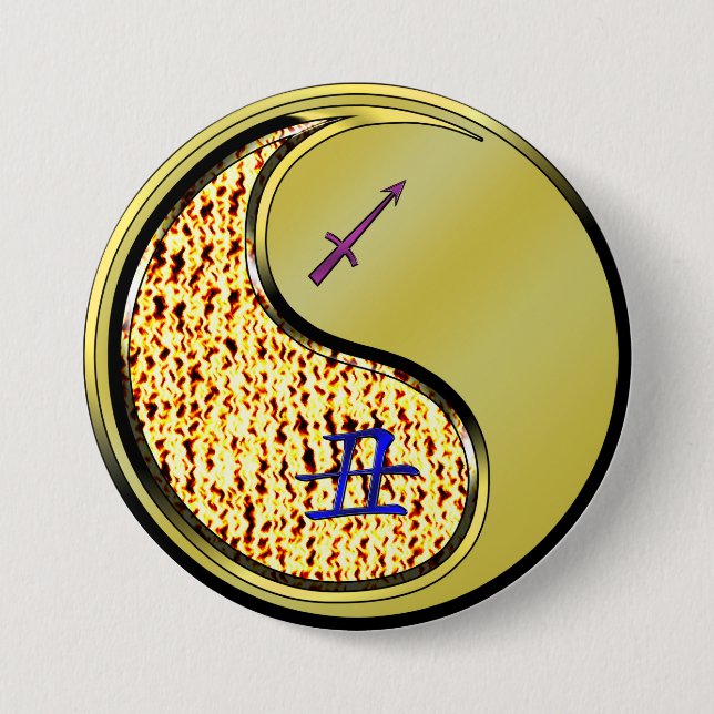 Schütze & Metallener Ochse Button (Vorderseite)