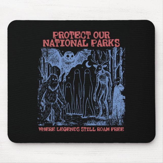 Schütze Nationalparks Mothman Kryptid Weirdcore Mousepad (Vorne)