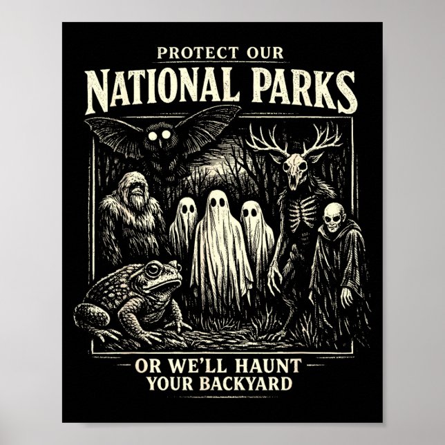 Schütze Nationalparks oder suche den Hinterhof hei Poster (Vorne)
