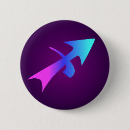 Schütze-Pfeil im Flug-Rosa-blauen Aqua lila Button