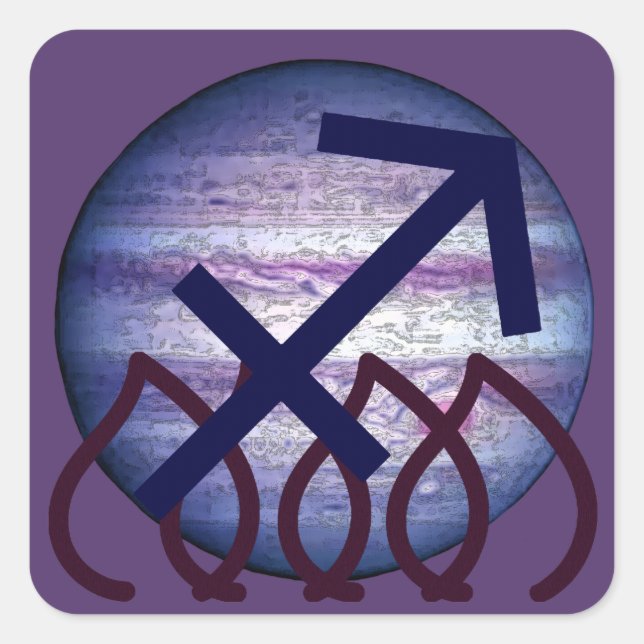 Schütze Quadratischer Aufkleber (Vorderseite)