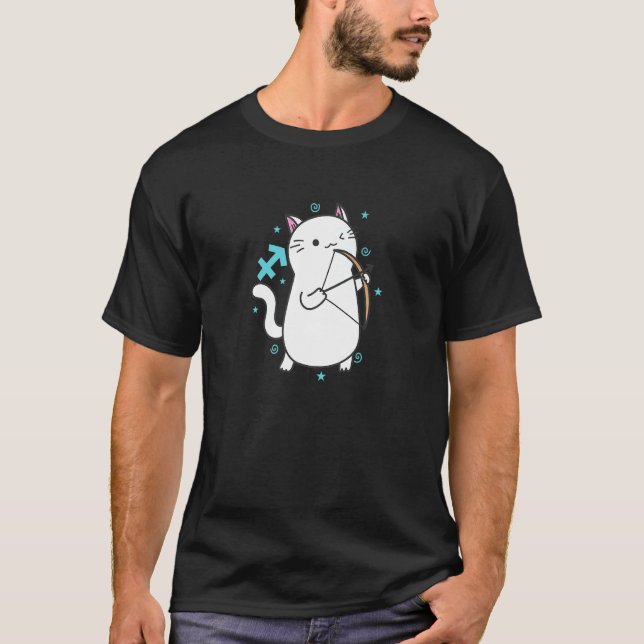Schütze-Sternzeichen als Katzen-Horoskop T-Shirt (Vorderseite)