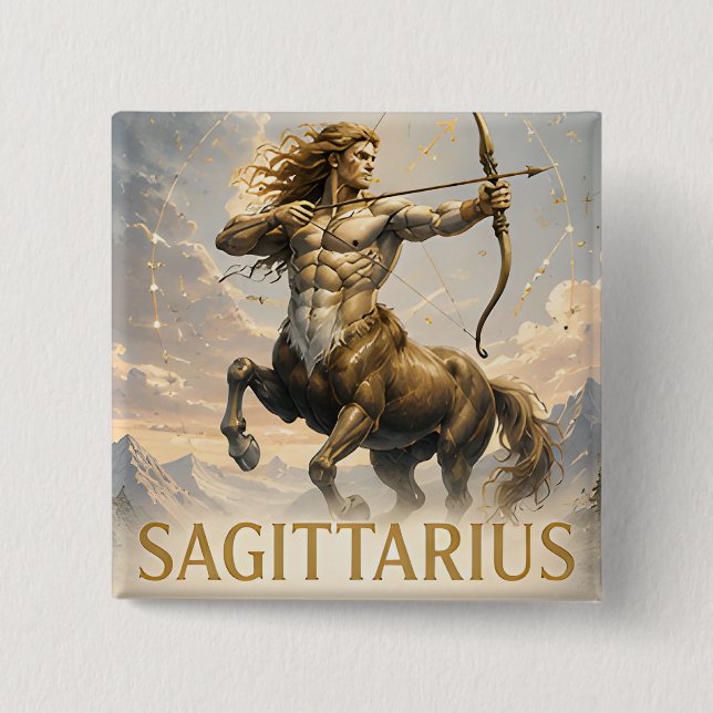 Schütze-Sternzeichen-Geburtstags-Astrologie-Gesche Button (Vorderseite)
