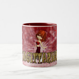Schütze-Tierkreis-Geburtstags-Tasse mit Süssetor Zweifarbige Tasse