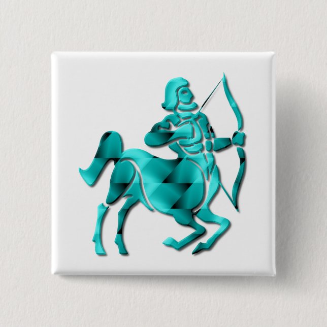 Schütze-Tierkreis-Quadrat-Button Button (Vorderseite)