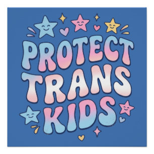 Schütze Trans-Kinder Kawaii Sterne Retro Pride Poster