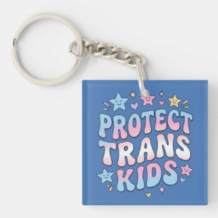 Schütze Trans-Kinder Kawaii Sterne Retro Pride Schlüsselanhänger