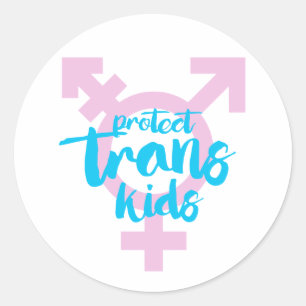 Schutze Trans-Kinder T-Shirt Runder Aufkleber