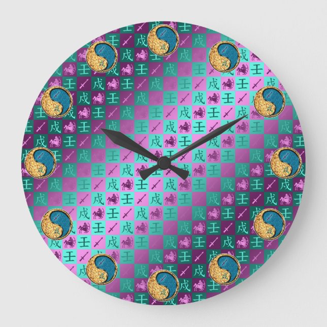 Schütze & Wasserhund Große Wanduhr (Vorderseite)