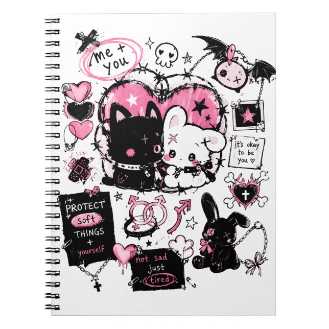 Schütze weiche Dinge Pastel Goth Anime  Notizblock (Vorderseite)