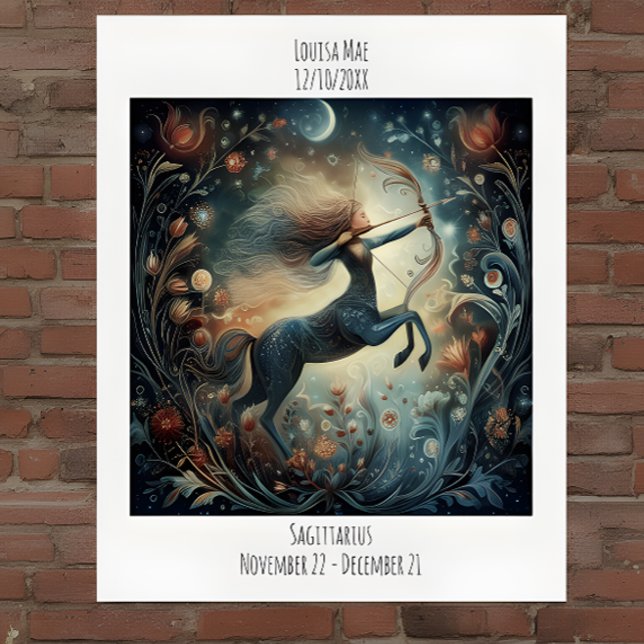 Schütze Zodiac Astrologie Name & Geburtstag Poster (Von Creator hochgeladen)