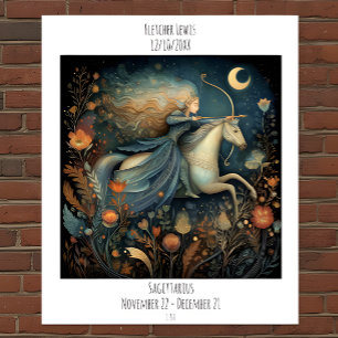 Schütze Zodiac Astrologie Name & Geburtstag Poster