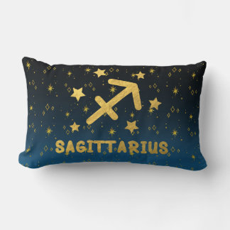 Schütze Zodiac Blau und Gold Lendenkissen