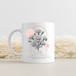 Schütze Zodiac Florale Nelke Astrologie  Kaffeetasse