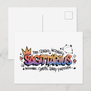 Schütze-Zodiac-Graffiti Postkarte