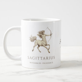 Schütze-Zodiac-Personalisierter Name & Geburtsdatu Jumbo-Tasse