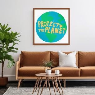 SCHÜTZEN DER PLANET RETTE ERDE Öko Grün Poster