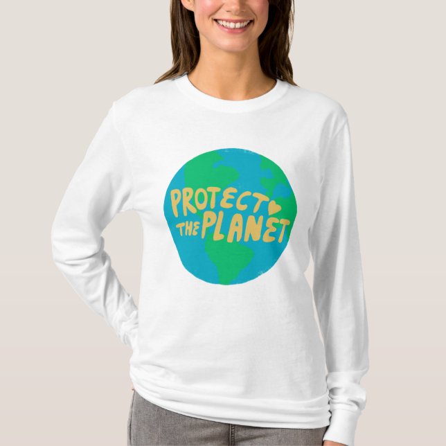 SCHÜTZEN DES PLANETEN GERETTET ERDE Öko Grün T-Shirt (Vorderseite)