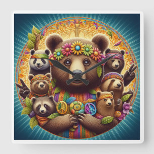 Schützen Sie alle Tiere Quadratische Wanduhr