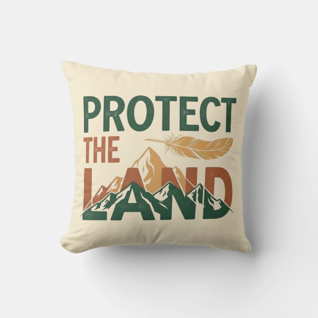 "Schützen Sie das Land" mit Feather Kissen (Vorderseite)