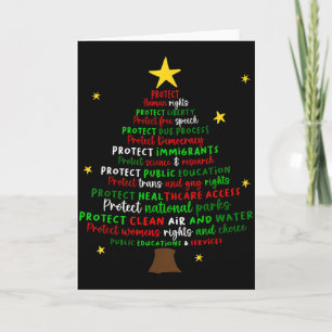 Schützen Sie Demokratie Weihnachtsbaum Feministisc Karte